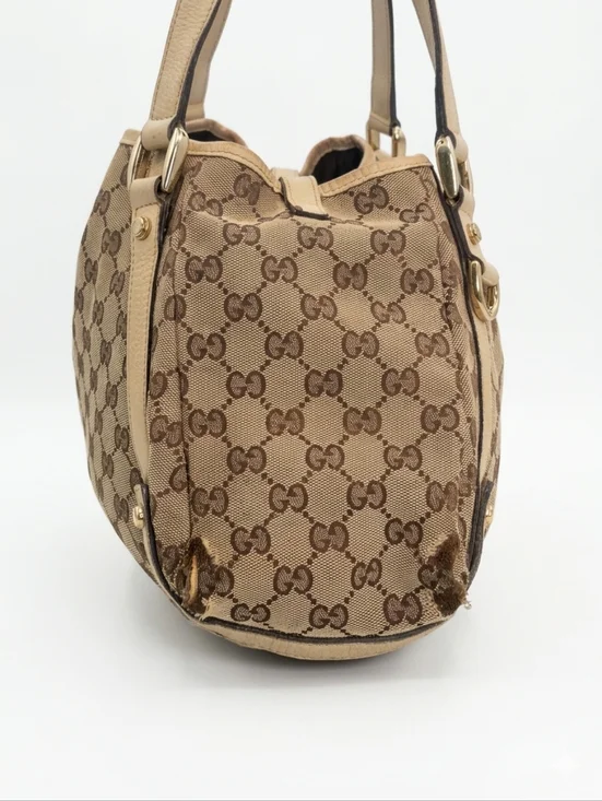 Gucci Vintage Beige GG Canvas Shoulder Bag - Picture 9 of 17